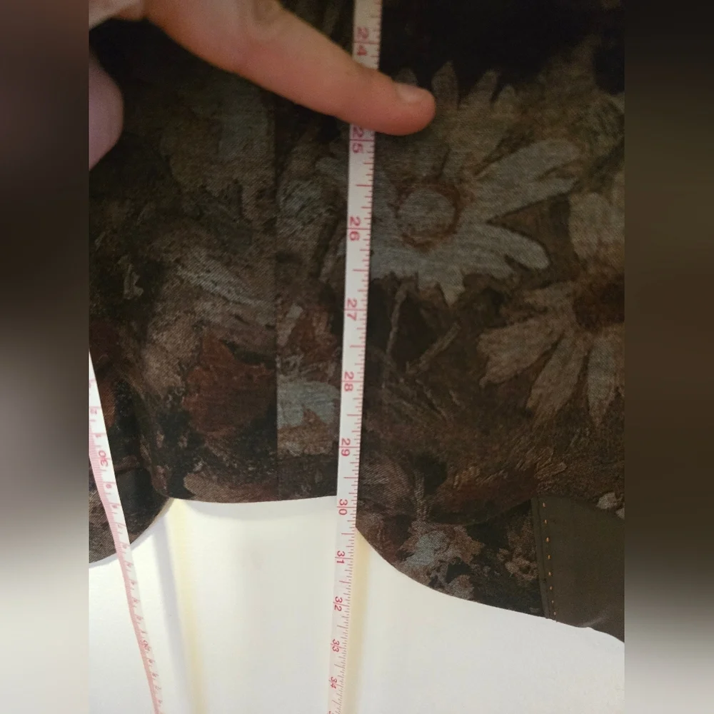 Lanzino Floral Patterned Brown Blazer